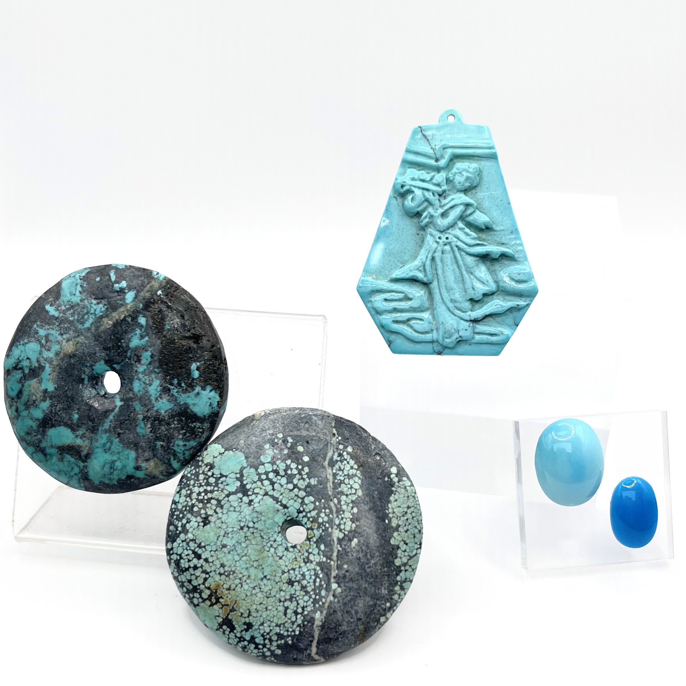 Two round turquoise in matrix