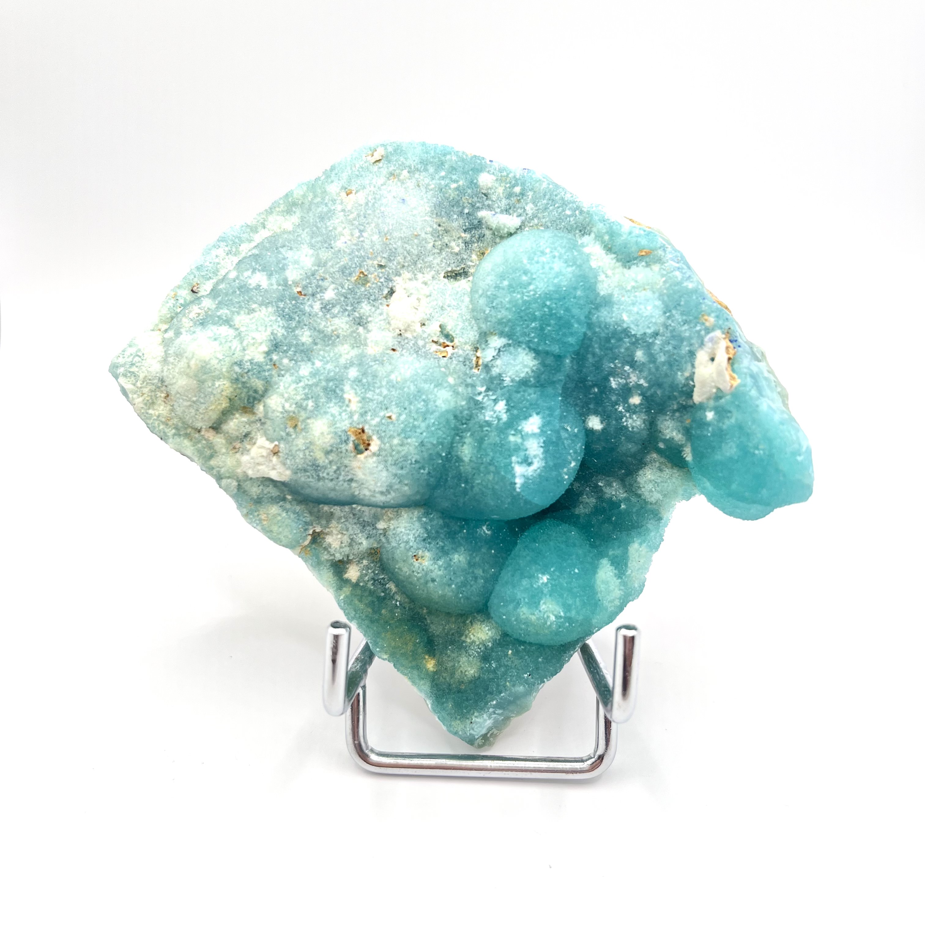 Chrysocolla specimen with botryoidal habit and lazurite 
